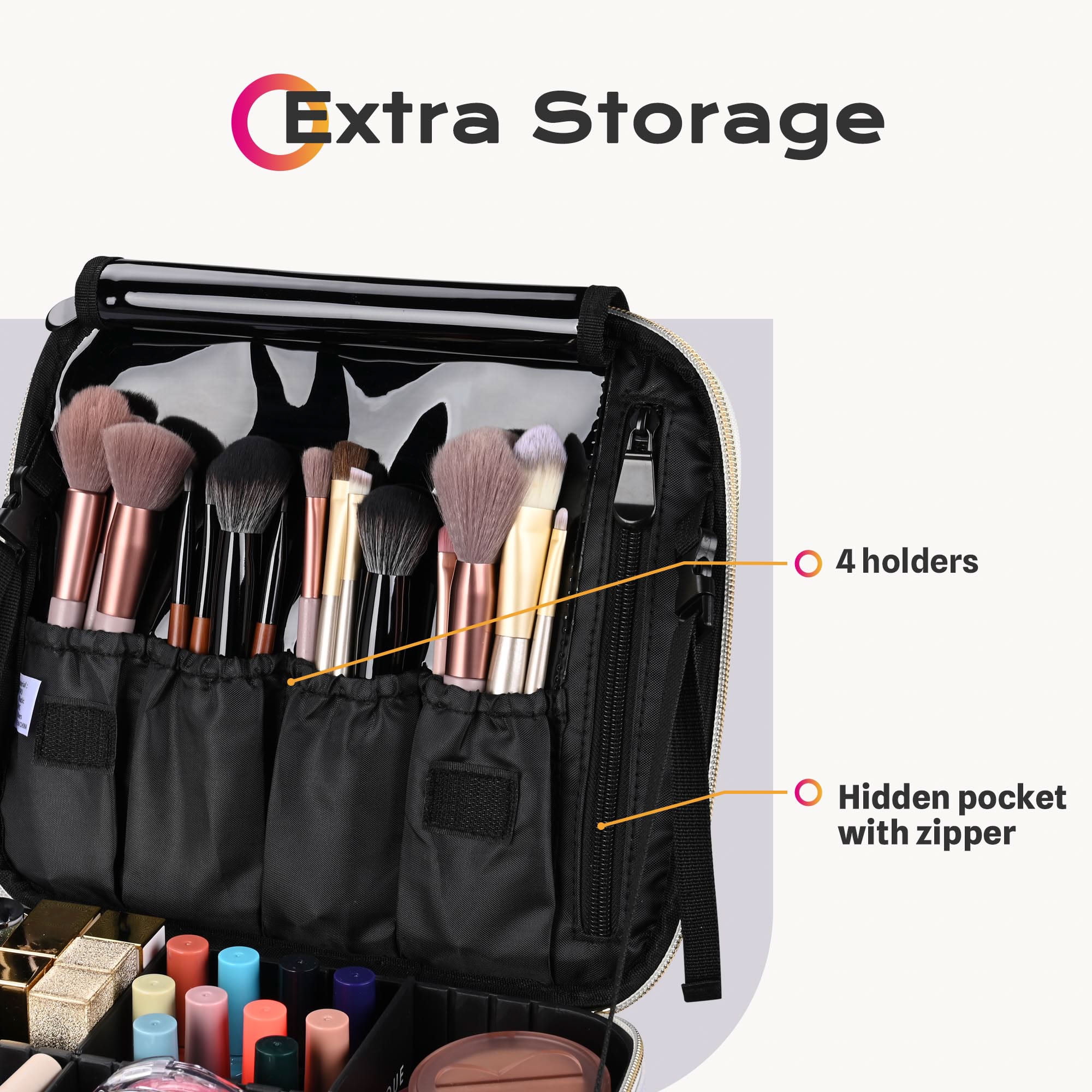 Byootique Portable Multi Brush Holder Makeup Bag Cosmetic Organizer  Polyester Storage Travel, 1 - Fry's Food Stores