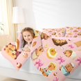 thumbnail image 3 of Erosebridal Cute Donuts Capybara Queen Comforter Set 3pcs For Children,Boys Girls Kawaii Ribbon Bow Knot Bedding Comforter Set,Pink Reversible, 3 of 7