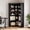 black, variant on Farmhouse Bookshelf Corner Bookcase 72.8” Large Bookcase Wood Bookshelf Tall L Shaped Bookshelf 5 Tier Corner Shelf Display Rack Etagere Shelf Storage for Office Bedroom (Half Panel, White)
