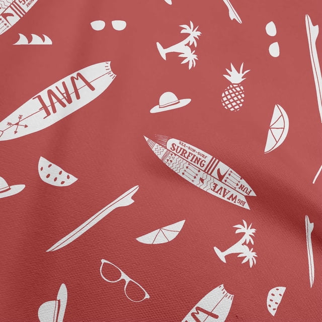 oneOone Cotton Poplin Twill Red Fabric Beach Sewing Craft Projects Fabric Prints By Yard 56 Inch Wide