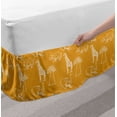 thumbnail image 2 of Orange and White Bed Skirt, White Silhouettes of Safari Savannah Mammals and Trees, Elastic Bedskirt Dust Ruffle Wrap Around for Bedding Decor, 4 Sizes, Dark Orange and White, by Ambesonne, 2 of 2