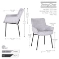 thumbnail image 6 of Porthos Home Remy Dining Chairs With Arms, Fabric And Iron Legs, 6 of 7