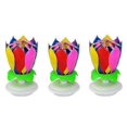 thumbnail image 1 of 3 Pack Musical Birthday Candle Multicolor Candle Lotus Rotation, 1 of 5