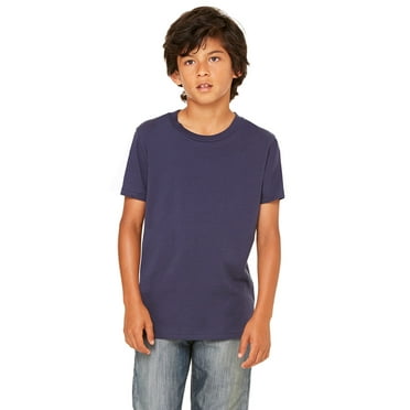 Bella   Canvas Youth Jersey Short Sleeve Tee , 3001Y , Navy , Large