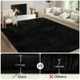 thumbnail image 5 of HOMERRY 6ft x 9ft Shaggy Area Rugs for Bedroom Living Room, Fluffy Rug Plush Decorative Rug for Indoor Home Floor Carpet, Black, 5 of 7