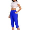 thumbnail image 7 of LIBRCLO Yoga Pants for Women with Pockets Capri Pants Slim-Leg Sports Leggings Casual Work Capris Blue 3XL, 7 of 7