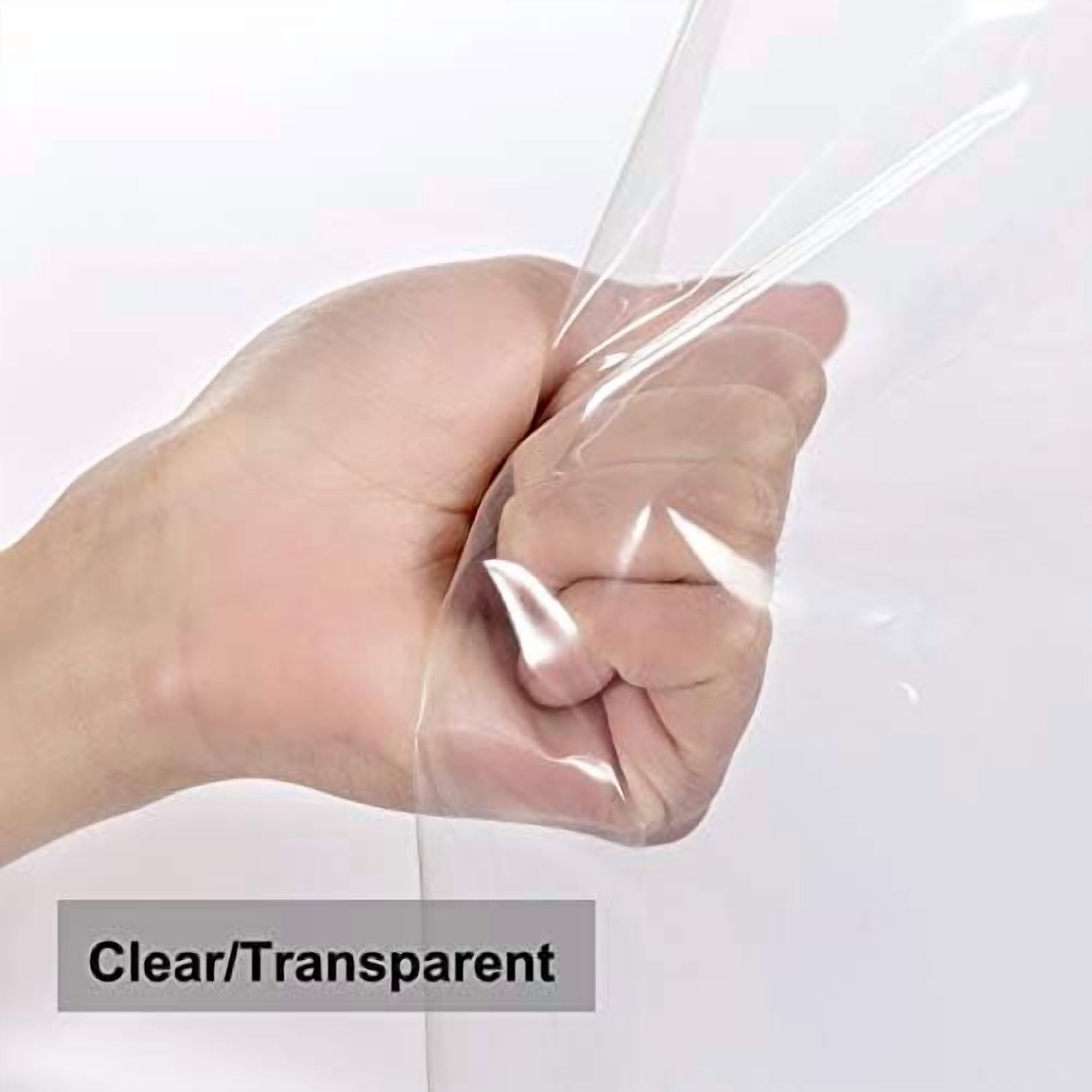 54x78 Inch Stall Shower Curtain/Liner 8G Heavy Duty Clear PEVA, 3 Bottom Magnets, Waterproof, PVC Free, Metal Grommets