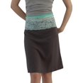 thumbnail image 2 of Women High Waist Lace Trim Waistband A-Line Midi Skirt Dark Gray S, 2 of 8