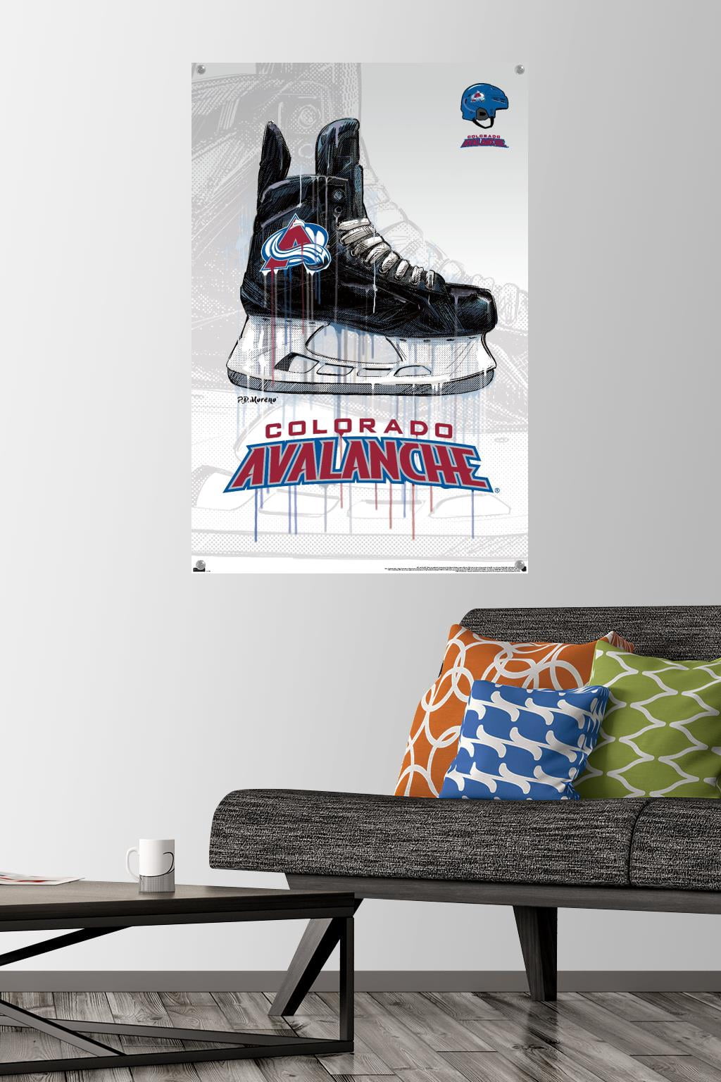 NHL Colorado Avalanche - Drip Skate 21 Wall Poster with Pushpins, 22.375" x 34"