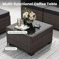 thumbnail image 6 of STARY 6 Pieces Outdoor Sectional Sofa with Wide Armrests, Patio Conversation Set, PE Rattan Furniture Set for Backyard, Black, 6 of 9