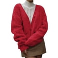 thumbnail image 6 of Yokua Fuzzy Cardigan Sweaters for Women V Neck Button Down Fluffy Knit Sweater Long Sleeve Cardigan Sweater Coat, 6 of 9