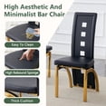 thumbnail image 6 of Modern Dining Chairs Set of 4, Black Dining Room Chairs Set of 4, Upholstered PU Leather Kitchen Chairs with Gold Metal Legs, High Backrest Armless Seating for Kitchen, Dining Room, 6 of 8
