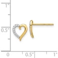 thumbnail image 2 of 14K Yellow Gold Diamond Heart Earrings (9 X 8) Made In India em5521-005-ya, 2 of 5