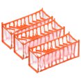 thumbnail image 1 of Unique Bargains 3pcs Underwear Sock Organizer, Mesh Clothes Storage Organizer Foldable Storage Containers for Socks, White Orange, 1 of 6