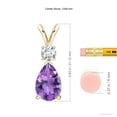 thumbnail image 6 of ANGARA Natural 2.6 ct Amethyst Teardrop Pendant with Diamond in 14K Yellow Gold for Women (Size-12x8mm) | February Birthstone, Anniversary, Jewelry Gift for Women | Natural Amethyst Necklace, 6 of 11
