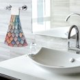 thumbnail image 5 of Yayeee Kitchen Hanging Hand Towels Set of 2 with Loop Bathroom Absorbent Tie Towel, Blue Art Pattern, 5 of 7