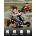 thumbnail image 4 of Historyli Kart de 24 V para niños mayores de 8 años, coche de carreras de derrape de 8 mph con música, color marrón, 4 of 8