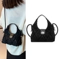 thumbnail image 2 of Women Shoulder Bag Metal Locking Buckle Reinforced Shoulder Strap Large Capacity Casual Stylish Women Shoulder Handbag Black Free Size, 2 of 8