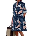 thumbnail image 1 of Vestido camisero Medlor casual de manga larga con estampado floral, talla grande, 1 of 6