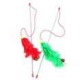 thumbnail image 3 of Cat Wand Toy Interactive Fake Feather Cat Teaser Stick Kitten Play Toy with Bell, 3 of 10
