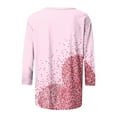 thumbnail image 5 of Valentine's Day Shirts for Women Cute Heart Tees Crewneck 3/4 Sleeve Tops Fashion Summer Tshirts, 5 of 5