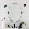 thumbnail image 1 of ANDY STAR Modern 22 x 34 Inch Oval Hanging Bathroom Mirror, Matte Black, 1 of 10