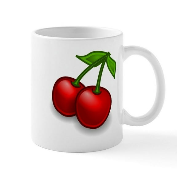 CafePress - Two Cherries Mugs - 11 oz Ceramic Mug - Novelty Coffee Tea Cup