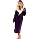 thumbnail image 1 of Batas Prolriy para mujer, bata de baño alargada de felpa de invierno para mujer, bata de manga larga, bata de mujer morada S, 1 of 8