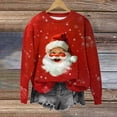 thumbnail image 2 of Feancey Funny Santa Sweatshirt Women Christmas Fleece Long Sleeve Crewneck Pullover Tops Xmas Holiday Casual Loose Sweatshirts Trendy Christmas Gifts Multicolor XL, 2 of 5