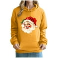 thumbnail image 2 of YueHuiYing Women's Christmas Printed Sleeves Pocket Long Sleeved Top Hooded Vacation Graphic Pullover Sweatshirt, 2 of 5