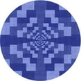 thumbnail image 1 of Ahgly Company Machine Washable Indoor Round Transitional Sky Blue Area Rugs, 4' Round, 1 of 7