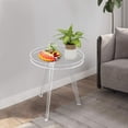 thumbnail image 4 of Clear Acrylic Side Table Round Ende Table Drink Table for Small Space 15.7"x18”, 4 of 16