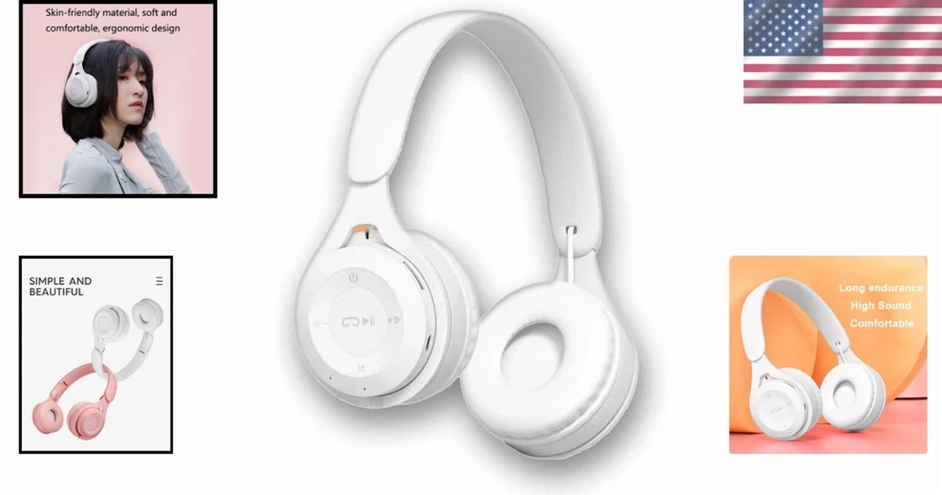CRESTIN- Wireless Bluetooth Headphones Studio Noise Cancelling Headset Music Sp