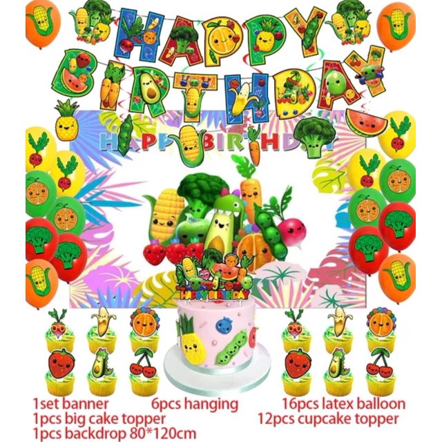 Hey Bear Sensory Fruit Birthday Party Decorations Summer Baloons