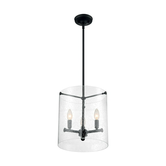 60/7287-Nuvo Lighting-Bransel-3 Light Pendant in Transitional Style-11.75 Inches Wide by 12.88 Inches High-Matte Black Finish