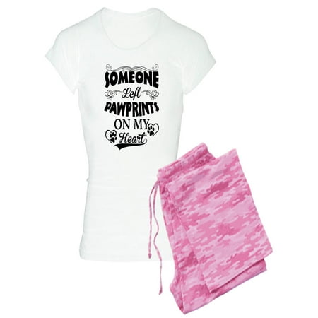 

CafePress - Someone Left Pawprints On M - Women s Light Pajamas