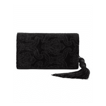 INC Womens Flaviee Velvet Evening Clutch Handbag