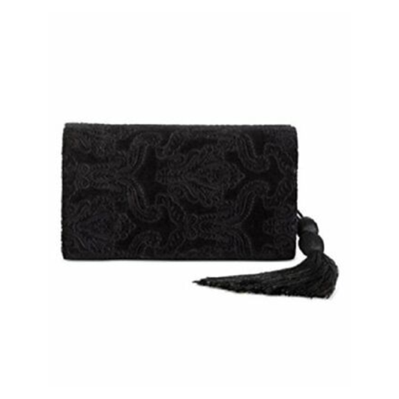 INC Womens Flaviee Velvet Evening Clutch Handbag