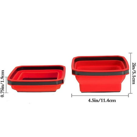 

4.5 Inch Collapsible Magnetic Screw Tray Silicone Bowl Tool Part Storage Box