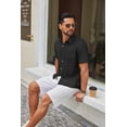 thumbnail image 3 of COOFANDY Mens Short Sleeve Casual Shirts Summer Textured Shirts Button Down Linen Shirts, 3 of 6
