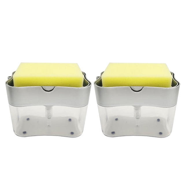 2pcs Dispensador de Bomba de Jabón para Lavar Platos Y Soporte de Esponja Prácticas Cajas de Jabón Sunnimix Dispensador de bomba de jabón