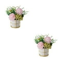 thumbnail image 3 of kurtrusly Artificial Flowers With Vase Add Of Color And Style To Any Room Indoor Pinellia Pink 2Set, 3 of 6