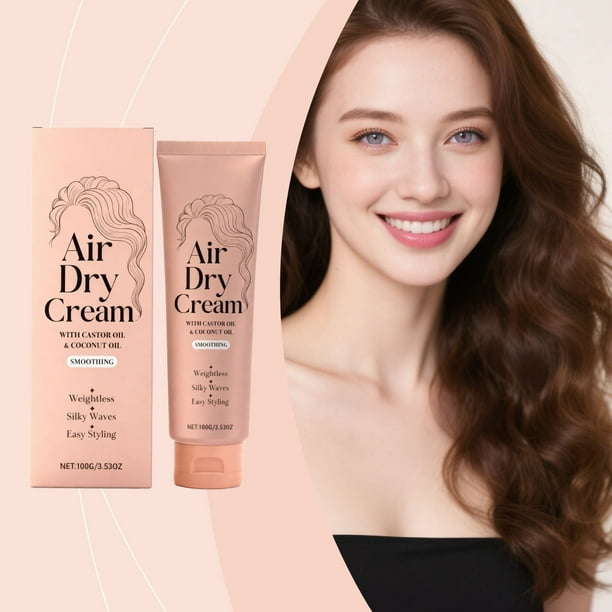 Pisexur Belleza Maquillaje Crema suavizante de secado al aire para el cabello, control del frizz, producto para el cuidado del cabello con aceite de ricino, crema de peinadpara mujeres y hombres