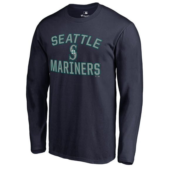 Men's Navy Seattle Mariners Victory Arch Long Sleeve T-Shirt