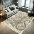 thumbnail image 5 of Ambesonne Paisley Decorative Rug Carpet, Boho Leafy Neutral Colors, 2' 2" x 3' 7", Warm Taupe Ivory and Sepia, 5 of 5