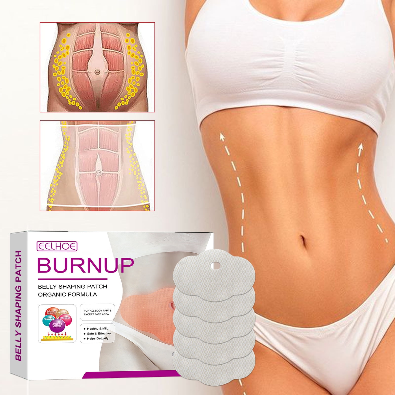 Belly patch, home use, natural plant belly button patch, suitable for women  and men, lifting loose skin and firming belly 10pcs/Box