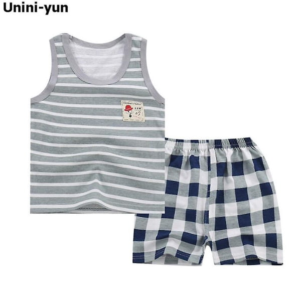 12M 55BlackSummer Cute Cartoon 2pcs Niños Bebé Niños Niñas Chaleco de dibujos animados Top Shorts Pantalones Conjunto Ropa Niños Pijamas Niñas Ropa Conjuntos esquí esquí Gafas de esquí