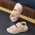 thumbnail image 5 of Eltusu Girls Sandals with Strap, Open Toe PVC Soft Sole No Slip Flat Sandals Pink Size 1(Big Kids), 5 of 8