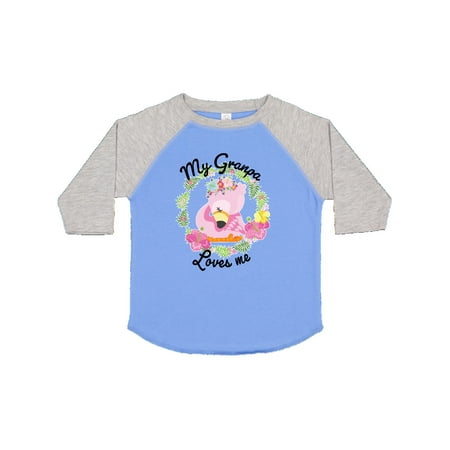 

Inktastic Baby Flamingo My Granpa Loves Me with Flower Wreath Gift Toddler Boy or Toddler Girl T-Shirt