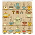 thumbnail image 3 of Ambesonne Tea Shower Curtain, Colorful Retro Ornament Text, 69"Wx75"L, Multicolor, 3 of 3